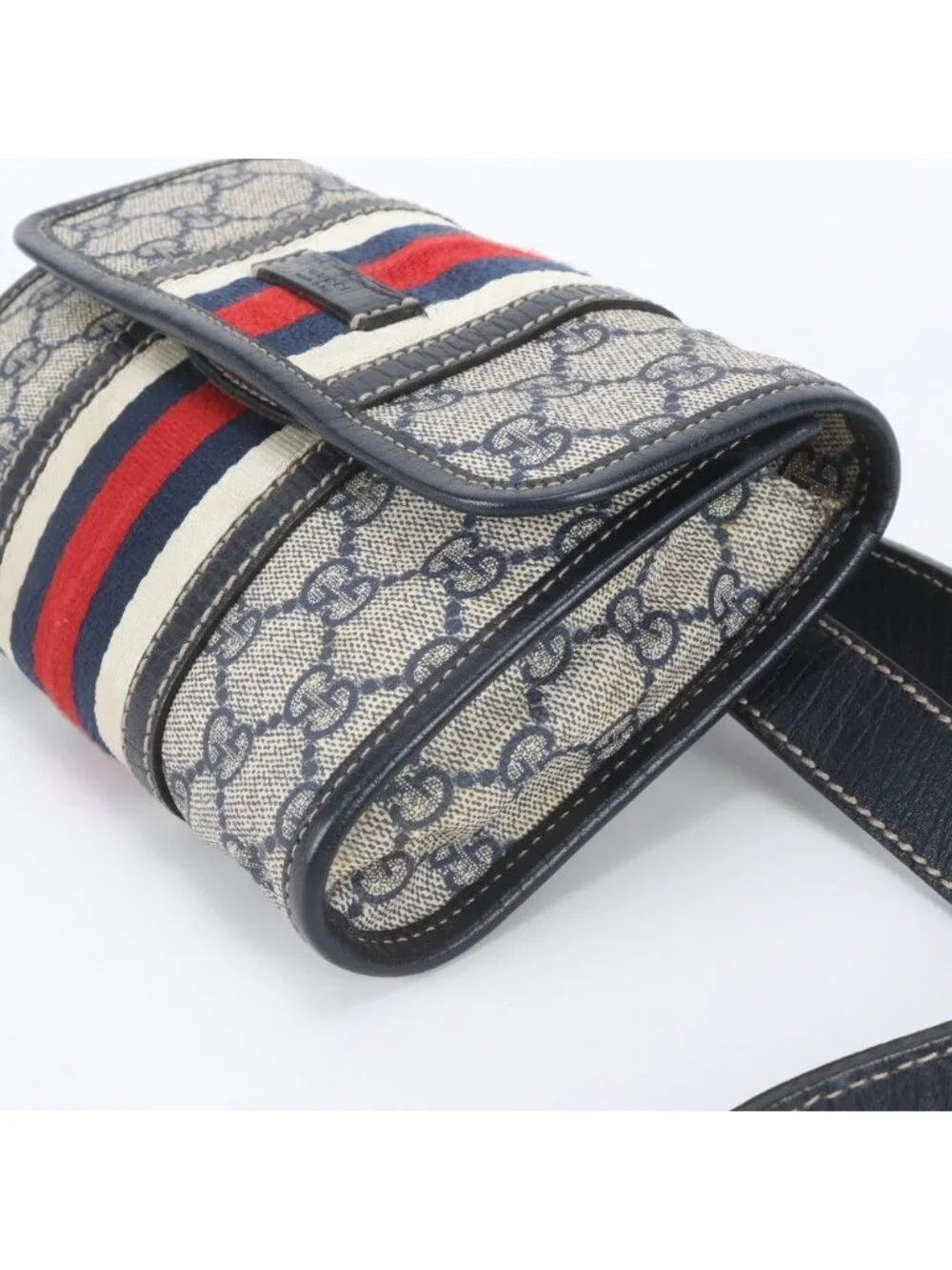 Gucci GG Supreme Sherry Line Leather 2-Way Belt Bag Crossbody Waist Pouch